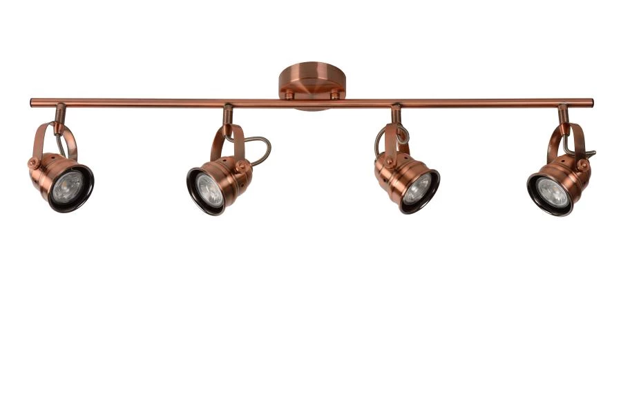 Lucide CIGAL - Ceiling spotlight - LED - GU10 - 4x5W 2700K - Copper - off